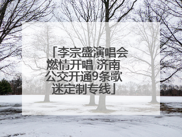 李宗盛演唱会燃情开唱 济南公交开通9条歌迷定制专线