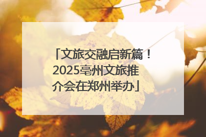 文旅交融启新篇！2025亳州文旅推介会在郑州举办