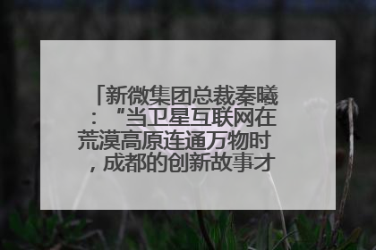 新微集团总裁秦曦：“当卫星互联网在荒漠高原连通万物时，成都的创新故事才真正开始”