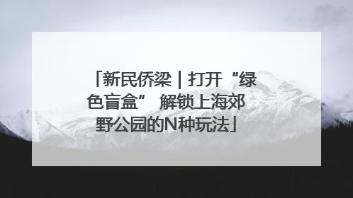 新民侨梁｜打开“绿色盲盒” 解锁上海郊野公园的N种玩法