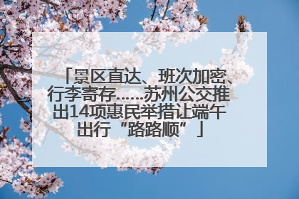 景区直达、班次加密、行李寄存……苏州公交推出14项惠民举措让端午出行“路路顺”