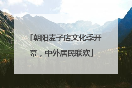 朝阳麦子店文化季开幕，中外居民联欢