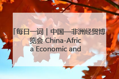 每日一词｜中国—非洲经贸博览会 China-Africa Economic and Trade Expo
