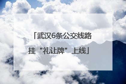 武汉6条公交线路挂“礼让牌”上线