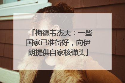 梅德韦杰夫：一些国家已准备好，向伊朗提供自家核弹头