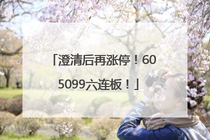 澄清后再涨停！605099六连板！