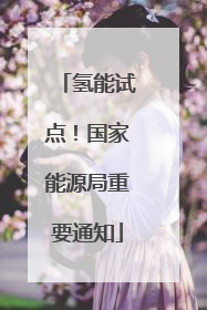 氢能试点！国家能源局重要通知