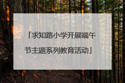 求知路小学开展端午节主题系列教育活动