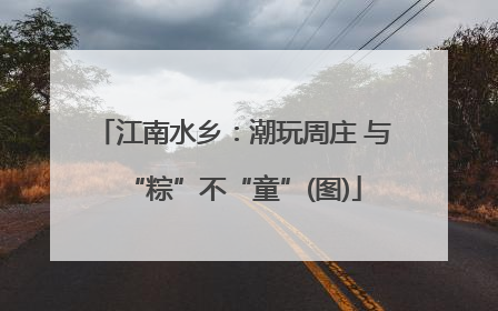 江南水乡：潮玩周庄 与“粽”不“童”(图)