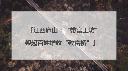 江西庐山：“带富工坊”架起百姓增收“致富桥”
