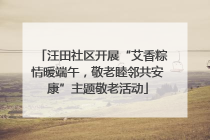 汪田社区开展“艾香粽情暖端午，敬老睦邻共安康”主题敬老活动