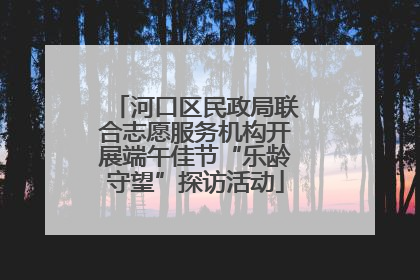 河口区民政局联合志愿服务机构开展端午佳节“乐龄守望”探访活动