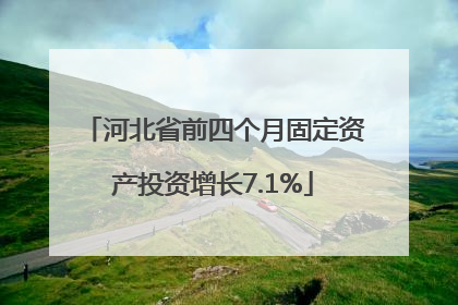 河北省前四个月固定资产投资增长7.1%