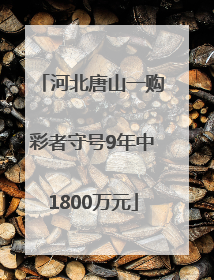 河北唐山一购彩者守号9年中1800万元