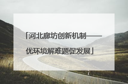 河北廊坊创新机制——优环境解难题促发展