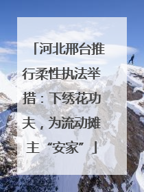河北邢台推行柔性执法举措：下绣花功夫，为流动摊主“安家”