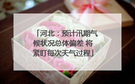 河北：预计汛期气候状况总体偏差 将紧盯每次天气过程