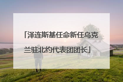 泽连斯基任命新任乌克兰驻北约代表团团长
