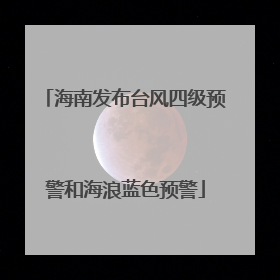 海南发布台风四级预警和海浪蓝色预警