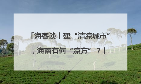 海客谈丨建“清凉城市”，海南有何“凉方”？