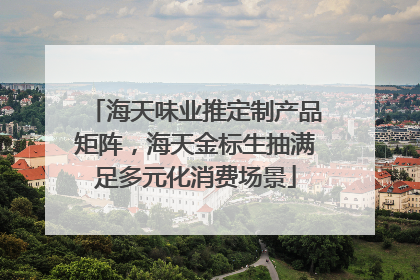 海天味业推定制产品矩阵，海天金标生抽满足多元化消费场景