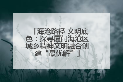 海沧路径 文明底色：探寻厦门海沧区城乡精神文明融合创建“最优解”
