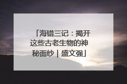 海错三记：揭开这些古老生物的神秘面纱｜盛文强