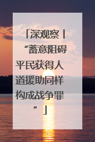 深观察丨“蓄意阻碍平民获得人道援助同样构成战争罪”