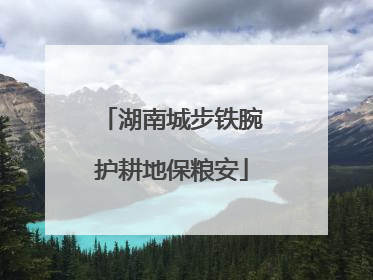 湖南城步铁腕护耕地保粮安