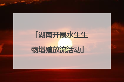 湖南开展水生生物增殖放流活动