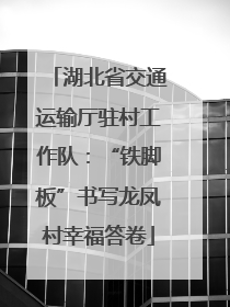 湖北省交通运输厅驻村工作队：“铁脚板”书写龙凤村幸福答卷