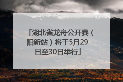湖北省龙舟公开赛（阳新站）将于5月29日至30日举行
