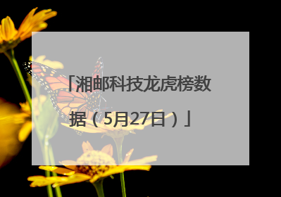 湘邮科技龙虎榜数据（5月27日）