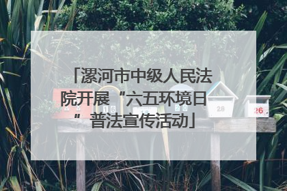 漯河市中级人民法院开展“六五环境日”普法宣传活动