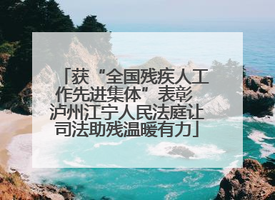 获“全国残疾人工作先进集体”表彰 泸州江宁人民法庭让司法助残温暖有力