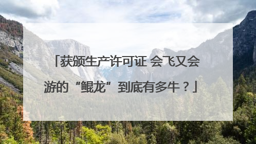 获颁生产许可证 会飞又会游的“鲲龙”到底有多牛？