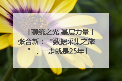 聊统之光 基层力量丨张合新：“数据采集之旅”，一走就是25年