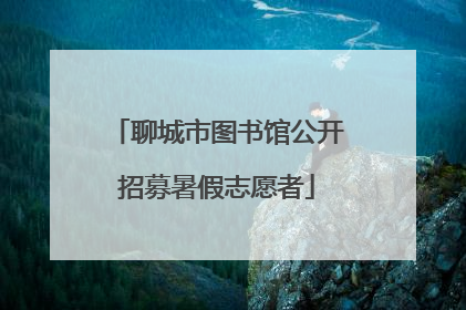 聊城市图书馆公开招募暑假志愿者
