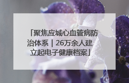 聚焦应城心血管病防治体系｜26万余人建立起电子健康档案