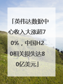 英伟达数据中心收入大涨超70%，中国H20相关损失达80亿美元