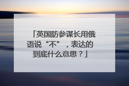 英国防参谋长用俄语说“不”，表达的到底什么意思？