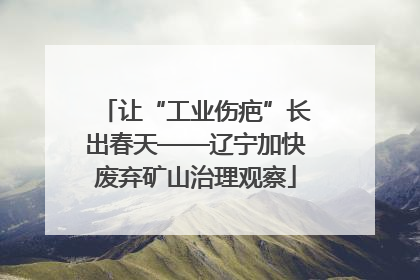 让“工业伤疤”长出春天——辽宁加快废弃矿山治理观察
