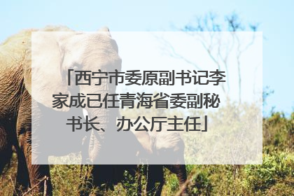 西宁市委原副书记李家成已任青海省委副秘书长、办公厅主任