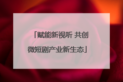 赋能新视听 共创微短剧产业新生态