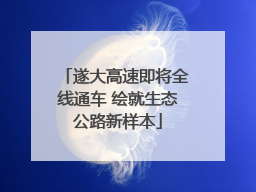 遂大高速即将全线通车 绘就生态公路新样本