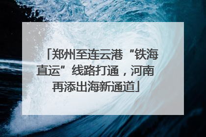 郑州至连云港“铁海直运”线路打通，河南再添出海新通道