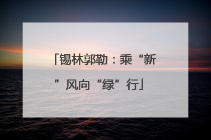 锡林郭勒：乘“新”风向“绿”行