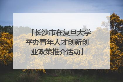 长沙市在复旦大学举办青年人才创新创业政策推介活动