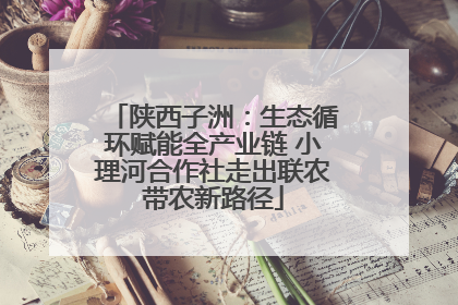 陕西子洲：生态循环赋能全产业链 小理河合作社走出联农带农新路径
