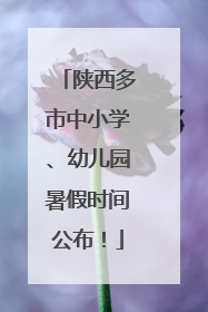 陕西多市中小学、幼儿园暑假时间公布！